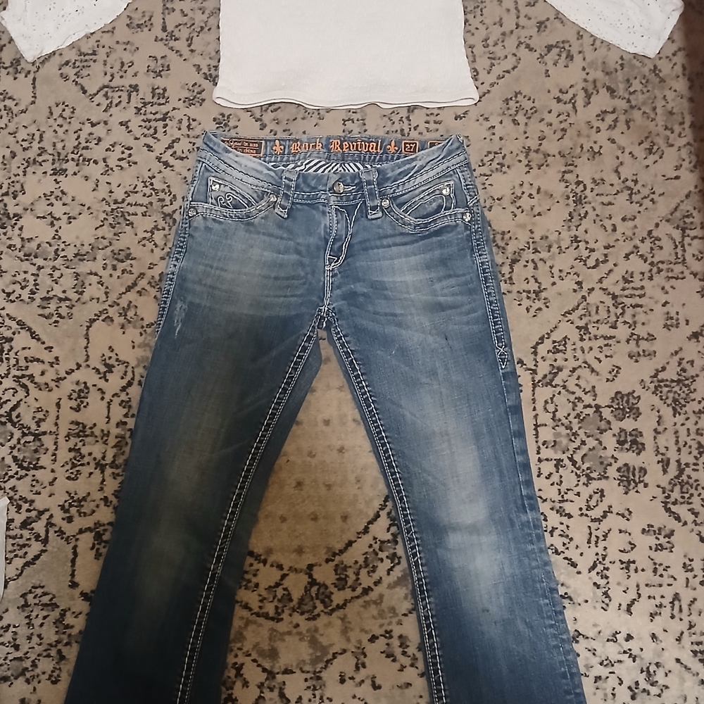 Rock Revival Women's Washed Blue Straight Leg Jeans